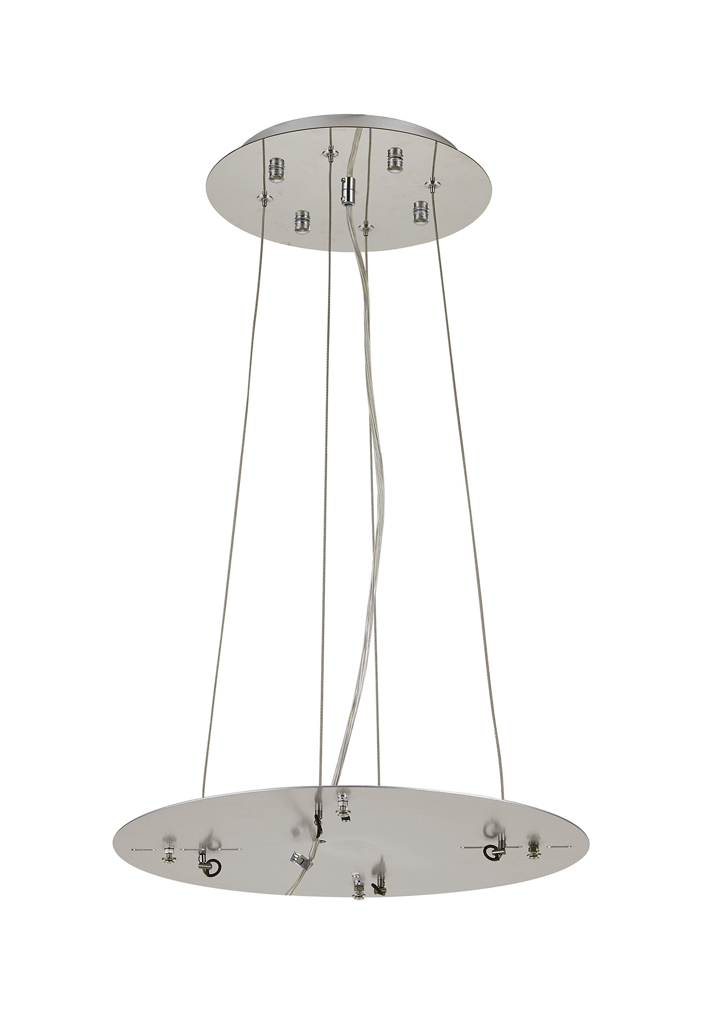 D0924CH/SI  Lowan 390mm, 3m Suspension Plate c/w Power Cable To Lower Flush Fittings, Polished Chrome/Silver Max Load 20kg (ONLY TESTED FOR OUR RANGE OF PRODUCTS)